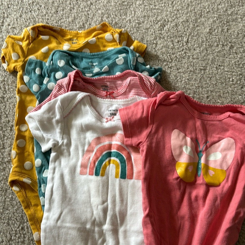 18 month short sleeved Carter’s onesies